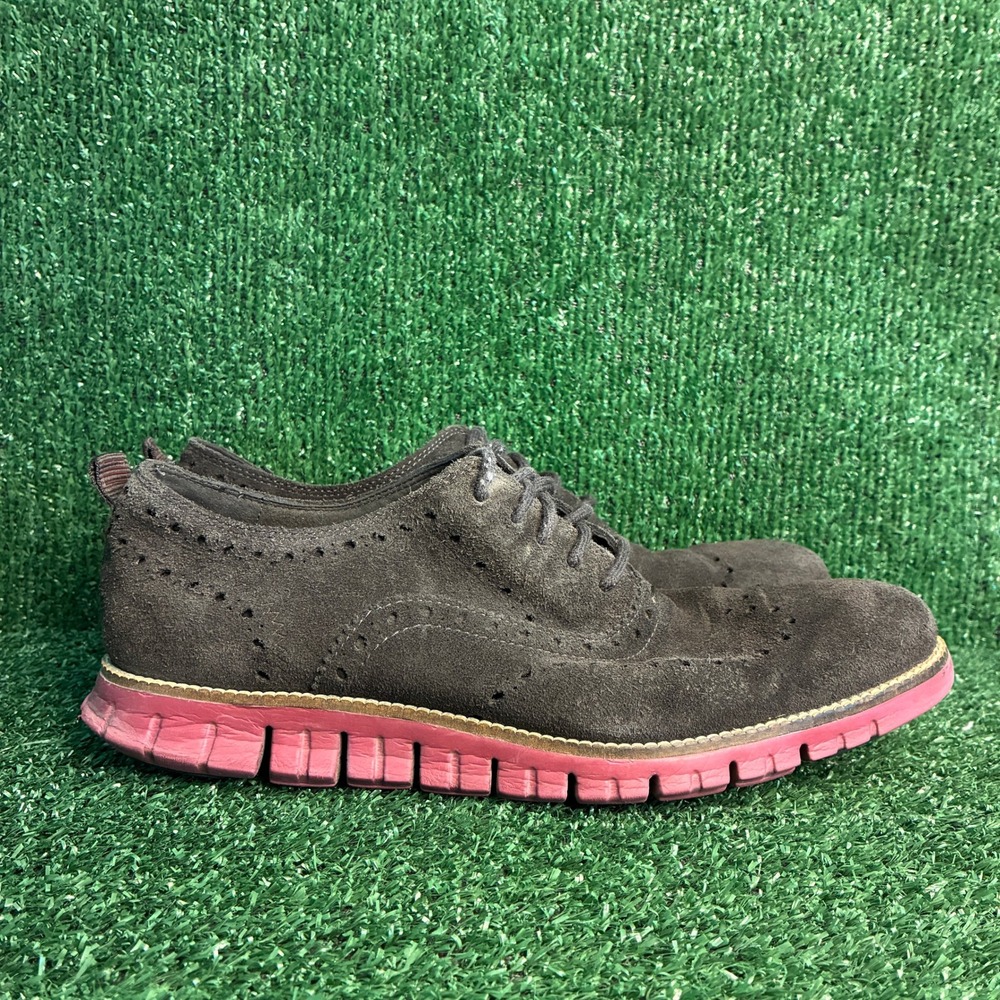 Cole Haan Zerogrand Suede Brogue Wingtip Oxford Sneaker Dark Brown Mens Size 10M